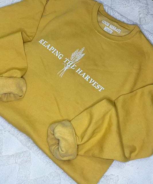 Reaping the Harvest Mustard crewneck sweatshirt